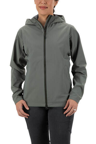 Vertx Women's Concealed Carry Fury Hardshell Jacket in Grey Sage with full front zipper